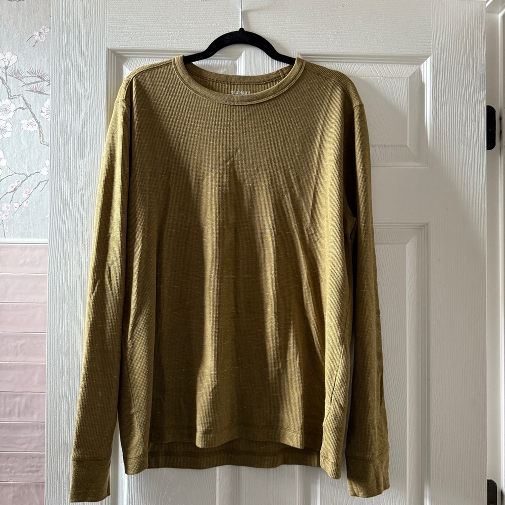 Old Navy Mens Waffle Knit Long Sleeve, Large Thermal Shirt